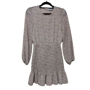 Dress Forum Ditsy Floral Smocked Mini Dress Womens S Multicolor Peasant Pullover